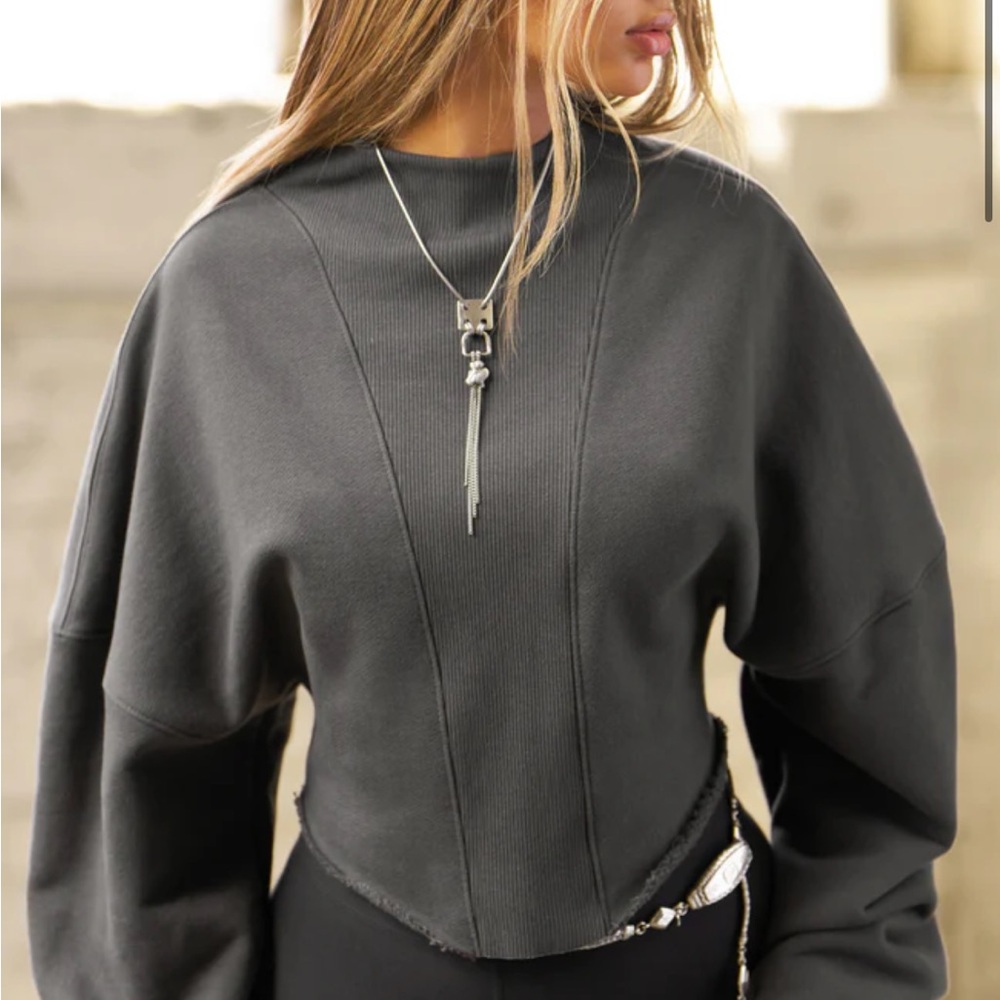 Joah Brown Dolman Pullover Charcoal Luxe French Terry